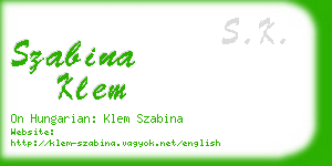 szabina klem business card